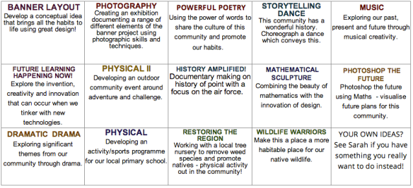 Build Our Culture Project Choices