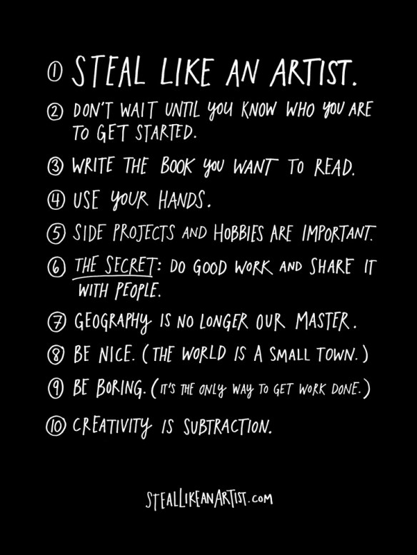 Image courtesy of the Steal Like an Artist Blogger's Kit